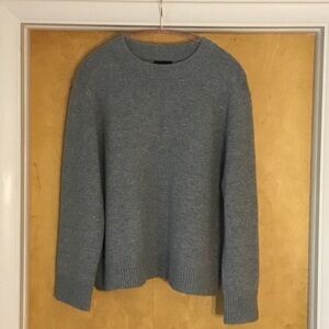 NWOT Quince 100% Mongolian Cashmere Oversized Crewneck Sweater HeatheGray Size L